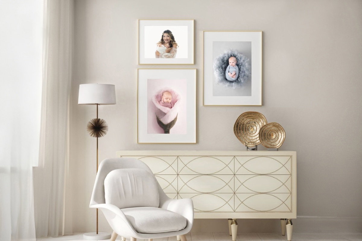 Exquisite wall art showcasing the timeless beauty of newborn photography, adding elegance and charm to any space